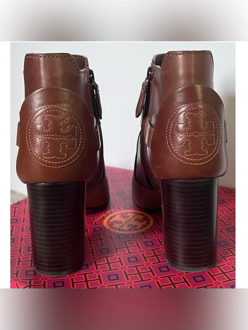 Tory Burch Colton Ankle Booties with Stacked Heel